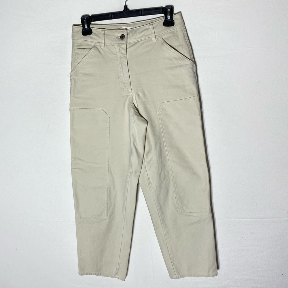 Aritzia Wilfred Free Cream High Rise Cropped Cargo Style Pants 4